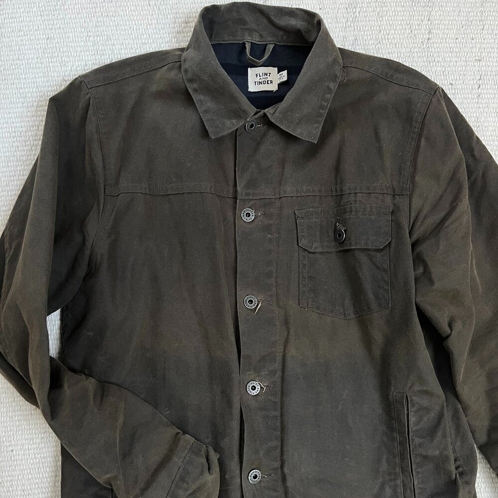 Flint and Tinder flannel lined wax trucker jacket